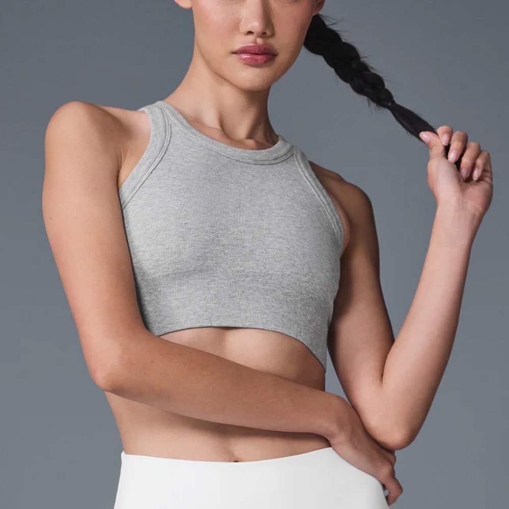 ALO Yoga Women's Gray Crop Top